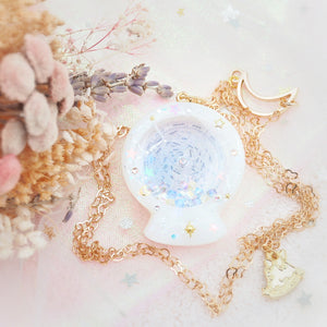 White Planisphere Globe 36" Chain Necklace (Glows)