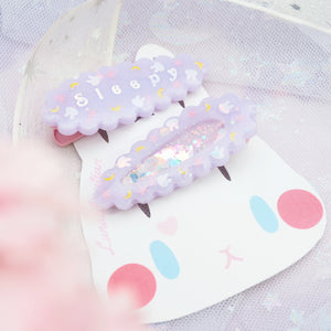Sleepy Barrette Clip Set (5cm clip)