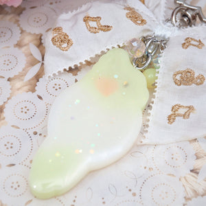 White/Yellow Tiel Birb Shaker Charm