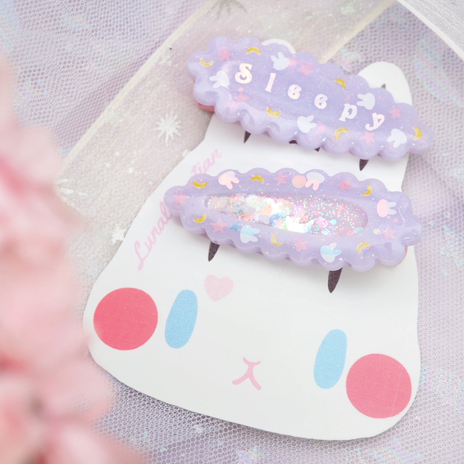 Sleepy Barrette Clip Set (5cm clip)
