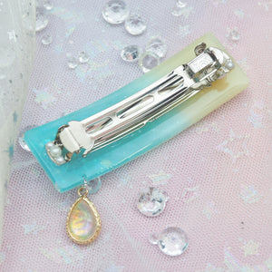 Lagoon with Silver Yacht Barrette (Clasp)