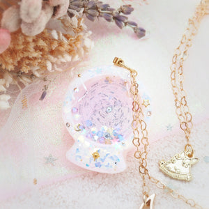 Pink Planisphere Globe 36" Chain Necklace