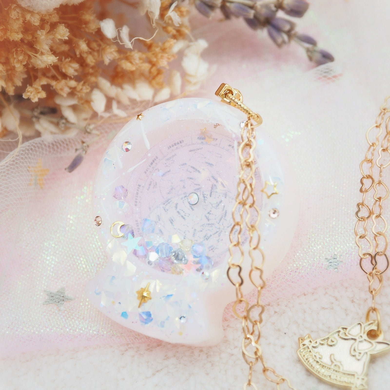 Pink Planisphere Globe 36" Chain Necklace