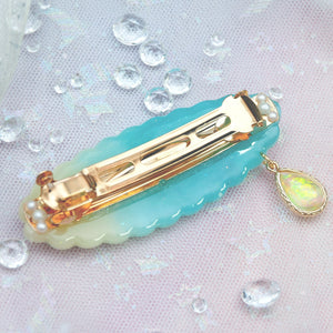 Lagoon with Gold Dolphin Barrette (Clasp)