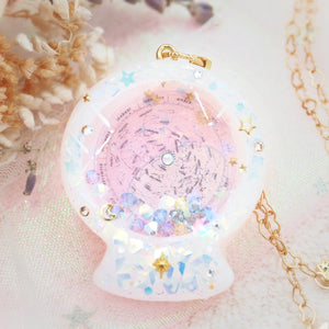 Pink Planisphere Globe 36" Chain Necklace