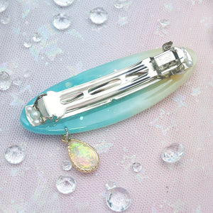 Lagoon with Silver Turtle Barrette (Clasp)