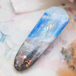 Twilight Tides Shaker Barette (shark pool,teardrop)