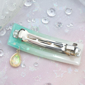 Jade Pools with Silver Yacht Barrette (Clasp)