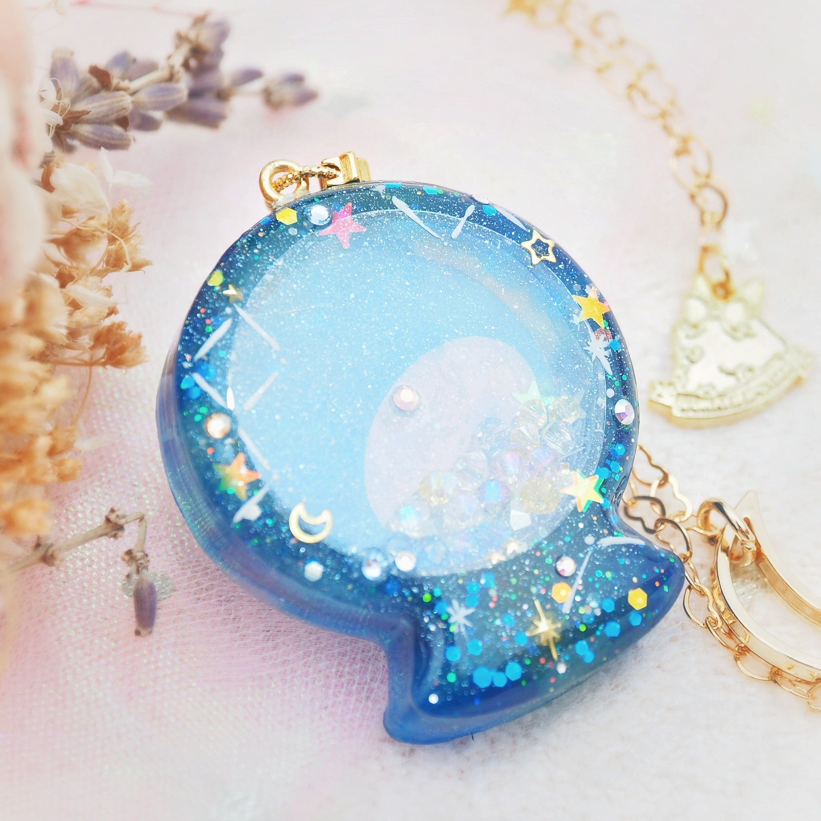 Dark Blue Planisphere Globe 36" Chain Necklace (Glows)