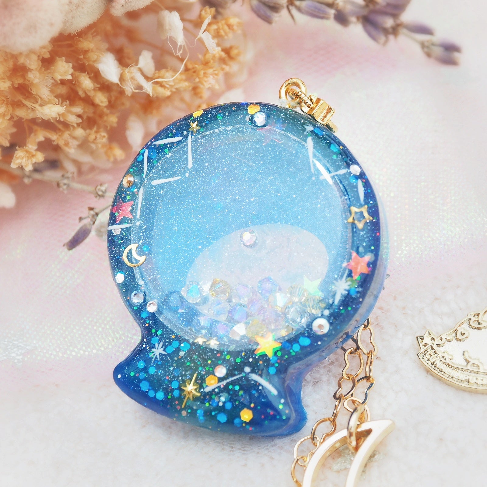 Dark Blue Planisphere Globe 36" Chain Necklace (Glows)