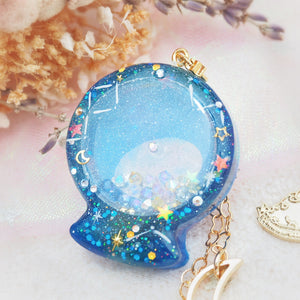 Dark Blue Planisphere Globe 36" Chain Necklace (Glows)
