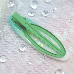 Jade Pools with Gold Porpoise Barrette (Clip)