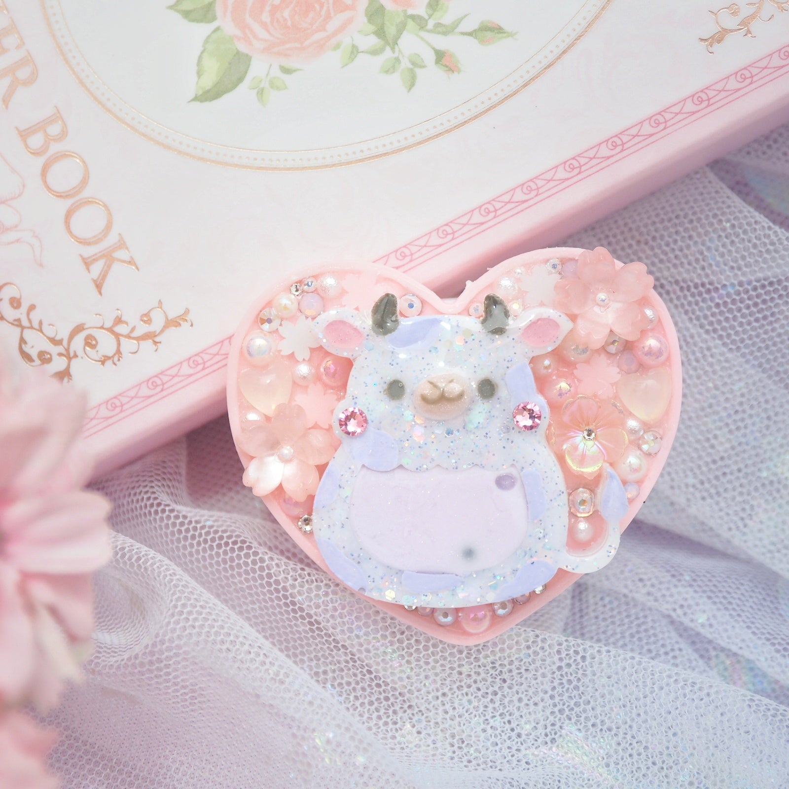 Taro Boba Cow Heart Phone Grip