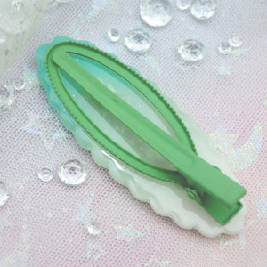 Jade Pools with Gold Dolphin Barrette (Clip)