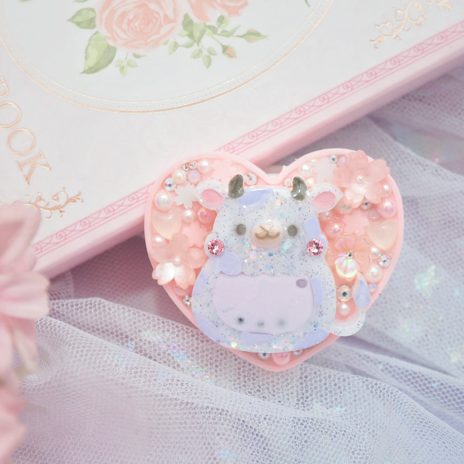 Taro Boba Cow Heart Phone Grip