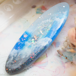 Twilight Tides Shaker Barette (shark pool,oval)
