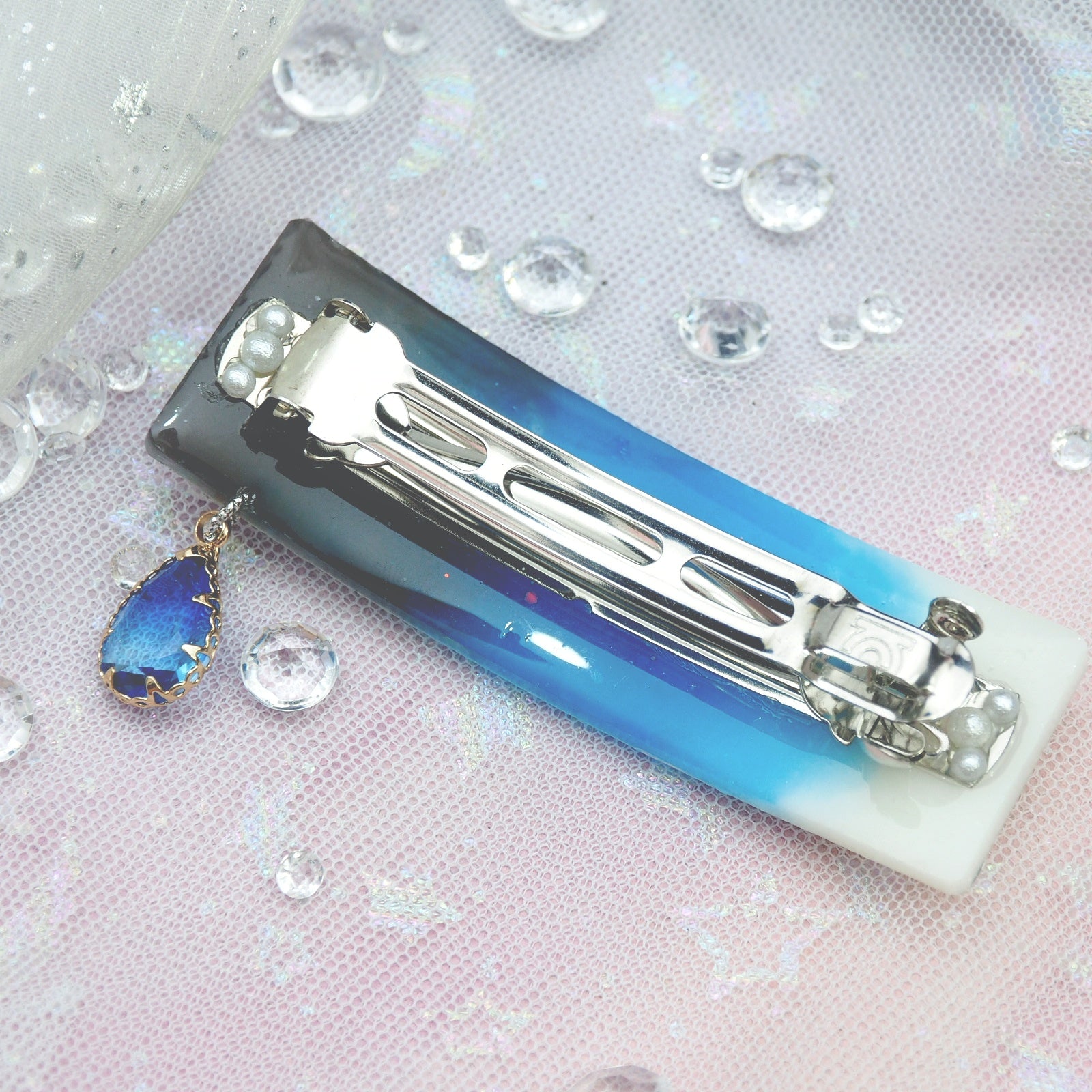 Twilight Tides with Silver Yacht Barrette (Clasp)