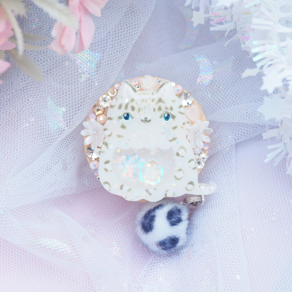 Painted Snow Leopard Grip (removable fluff ball)