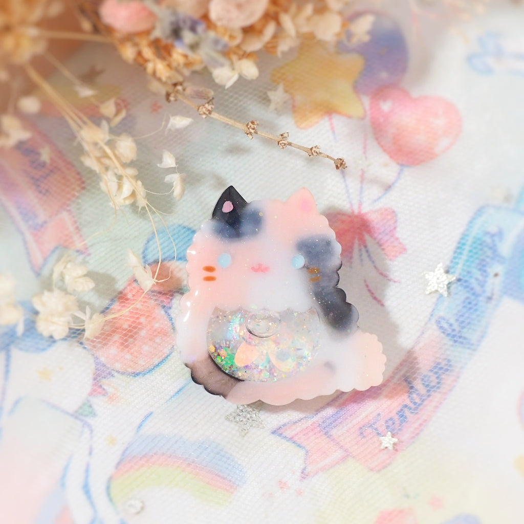 Kawaii Fluffy Calico Brooch