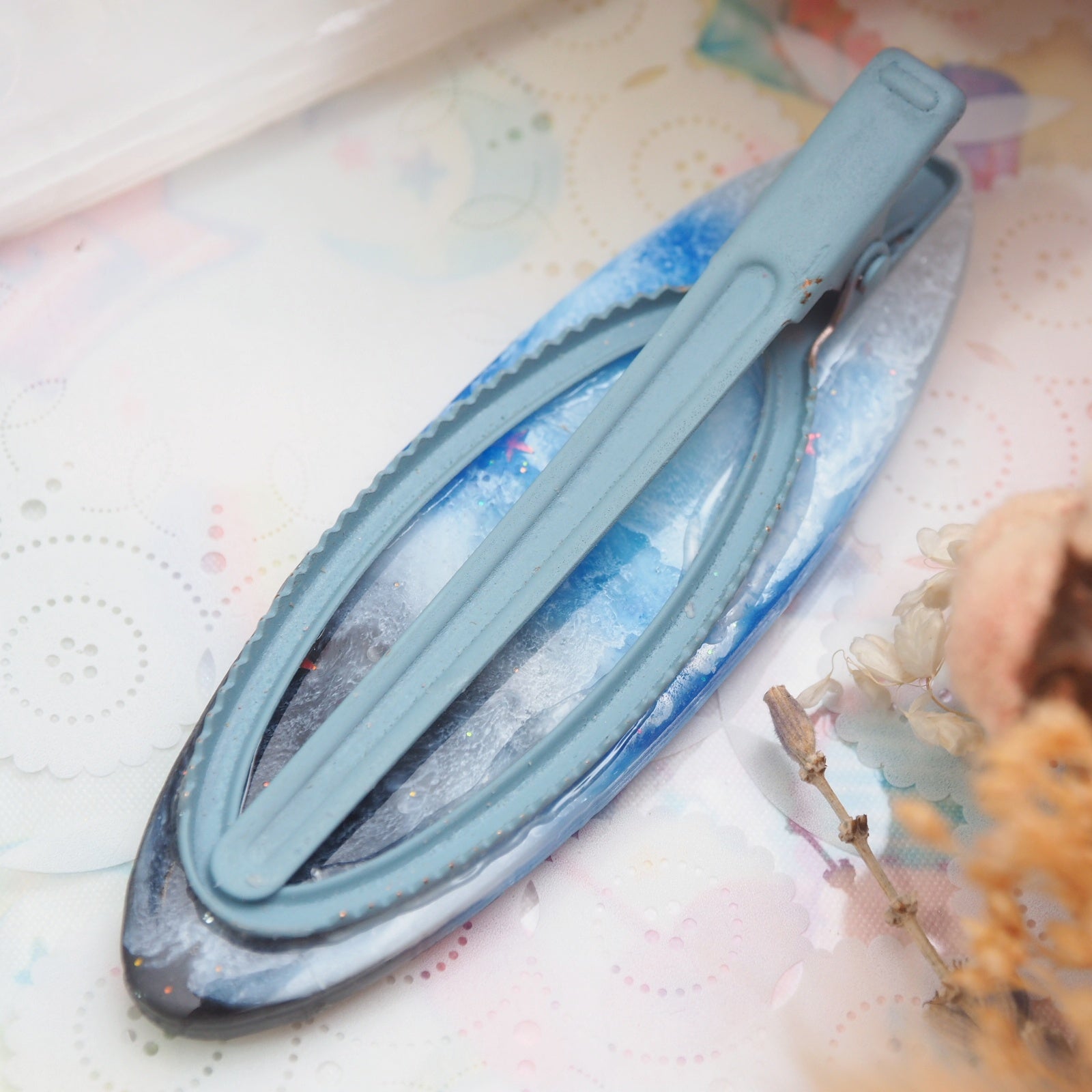 Twilight Tides Shaker Barette (turtle bay,oval)