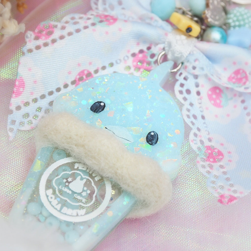 Pale Altaria with floofy mane shaker charm (Big)
