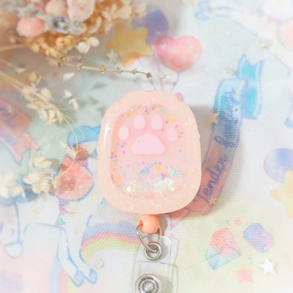 Ginger Paw Badge Reel (Peach Reel)