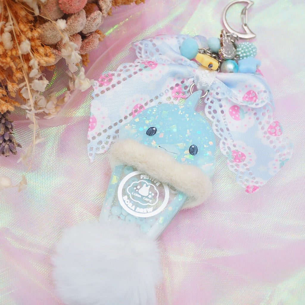 Pale Altaria with floofy mane shaker charm (Big)