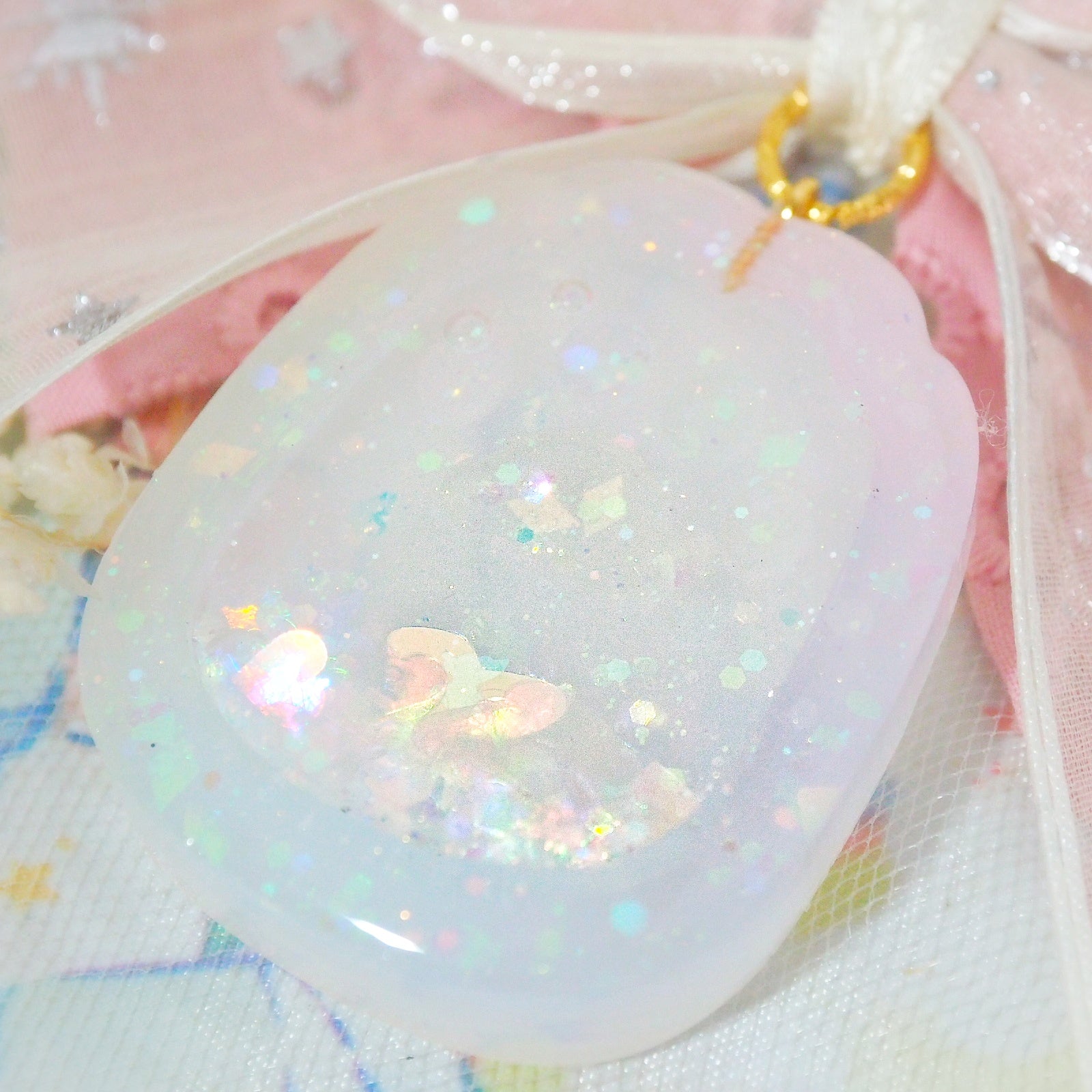 Pale Rainbow Chasing Butterflies Paw Charm