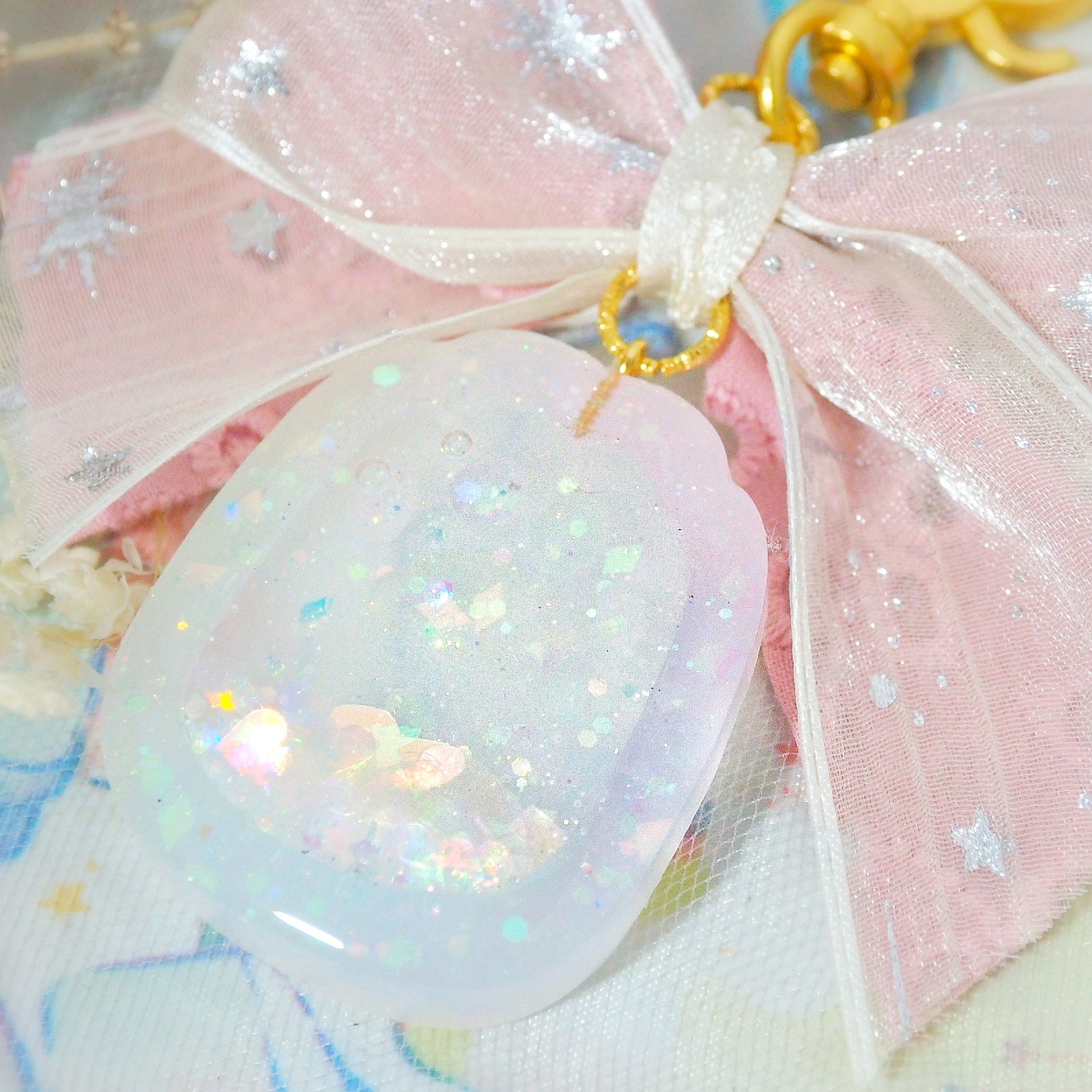 Pale Rainbow Chasing Butterflies Paw Charm