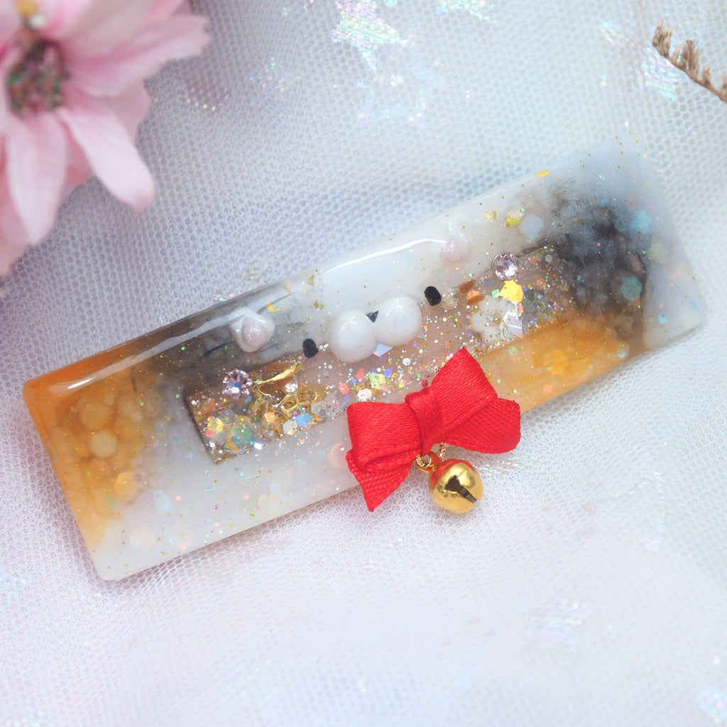 Calico Clasp Shaker Barrette with Sculpture (Rectangle)