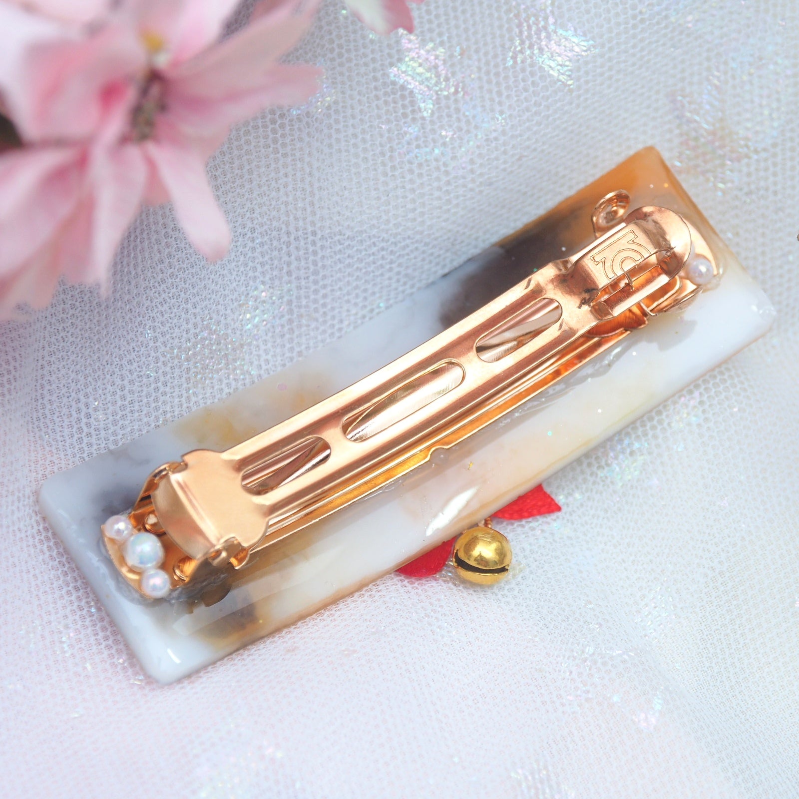 Calico Clasp Shaker Barrette with Sculpture (Rectangle)