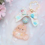 Shiba Charm with handpainted bead (Reddish Brown)