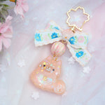 Shiba Charm with handpainted bead (Reddish Brown)