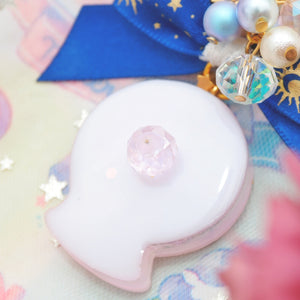 Pink Planisphere Globe Golden Moon Charm (Glows)