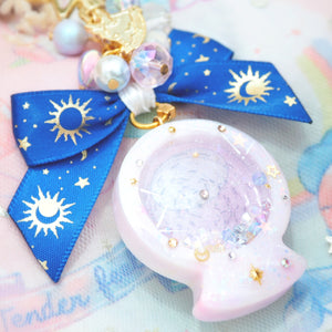 Pink Planisphere Globe Golden Star Charm (Glows)