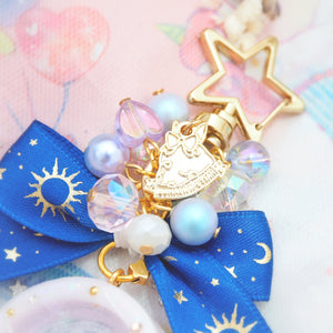 Pink Planisphere Globe Golden Star Charm (Glows)