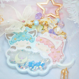 Starlight Twins Chunky Charm (cateye effect)