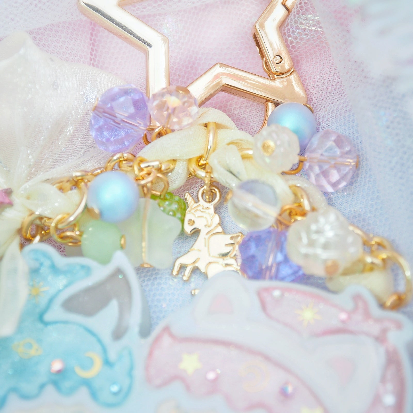 Starlight Twins Chunky Charm (cateye effect)