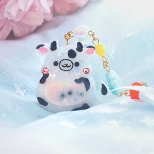 Dangly Moo Strawberry Milk Charm