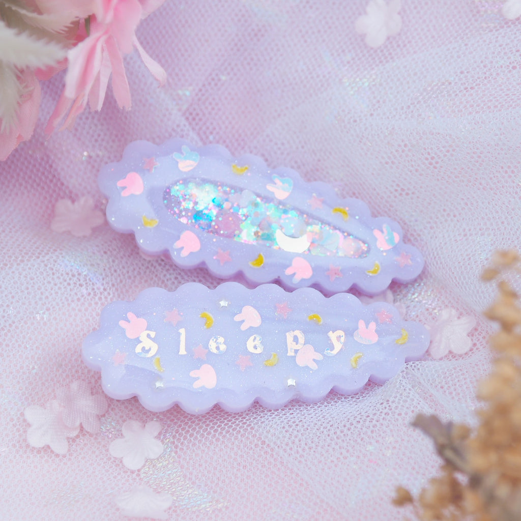 Sleepy Barrette Clip Set (5cm clip)