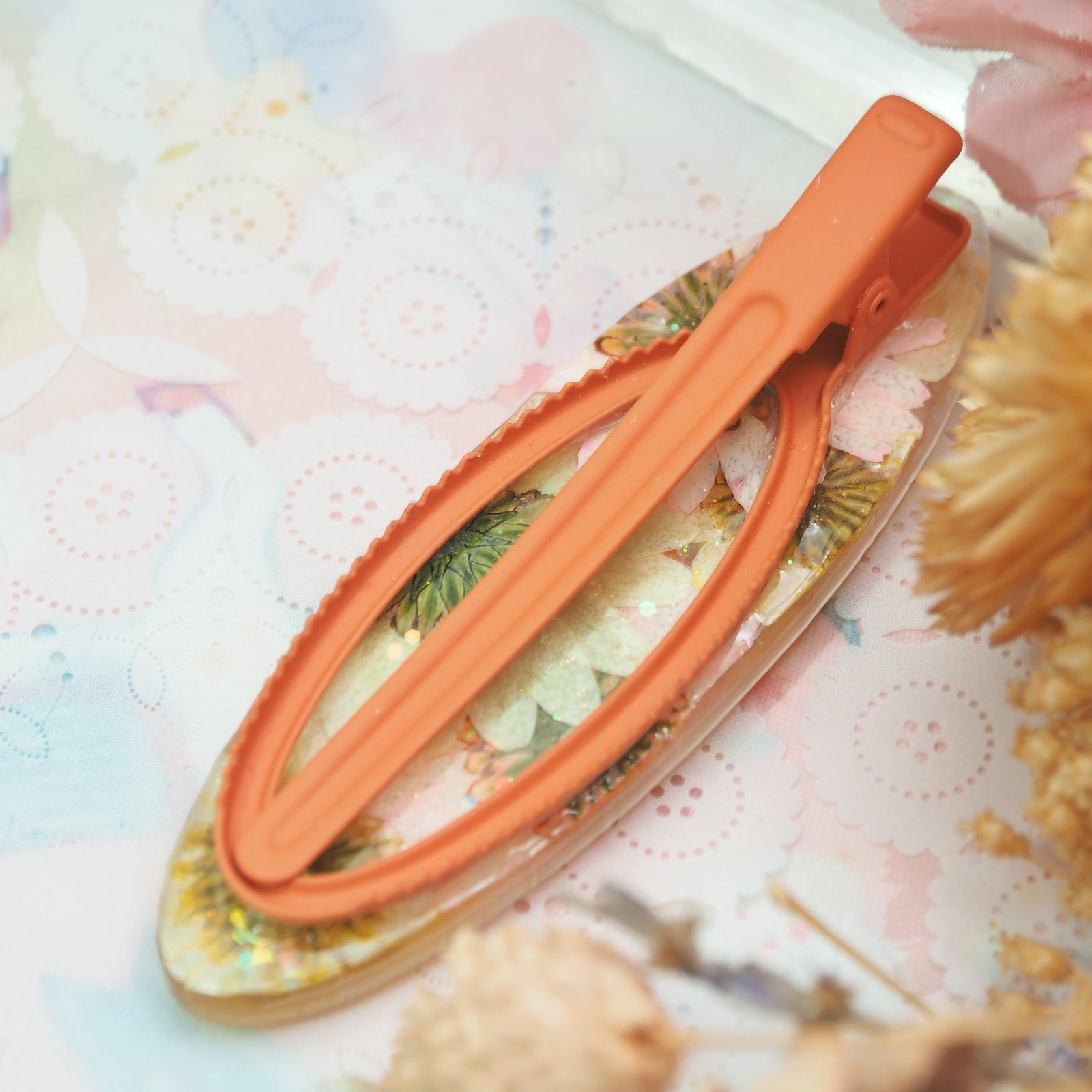 Sweet Summer Floral Shaker Barette (Oval)