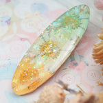 Summer Peppermint Floral Shaker Barette (Oval)