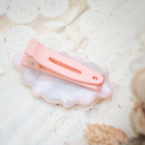 Pink Bat-rette with marble back (hairclip, glows)