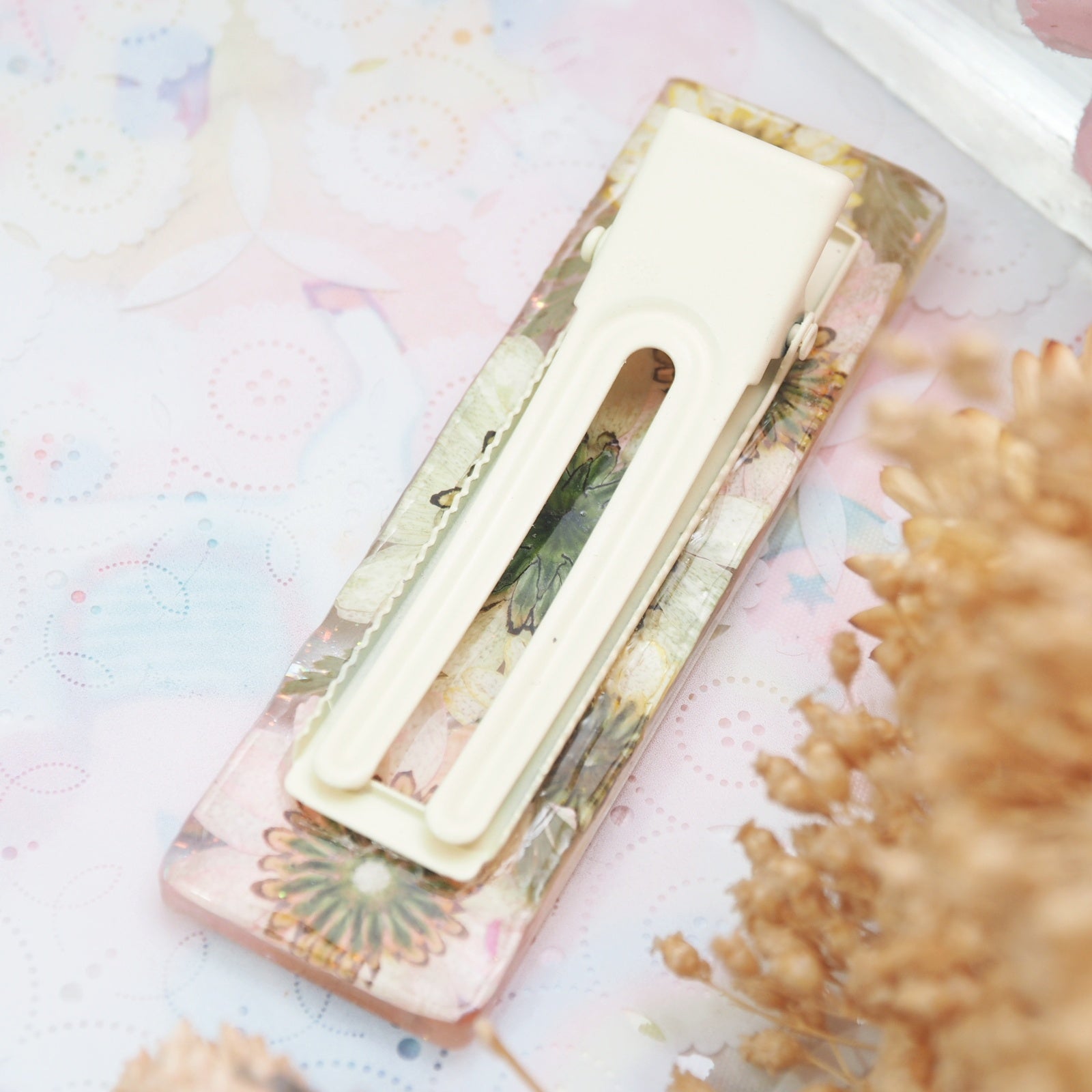 Sweet Summer Floral Shaker Barette (Standard Rectangle)