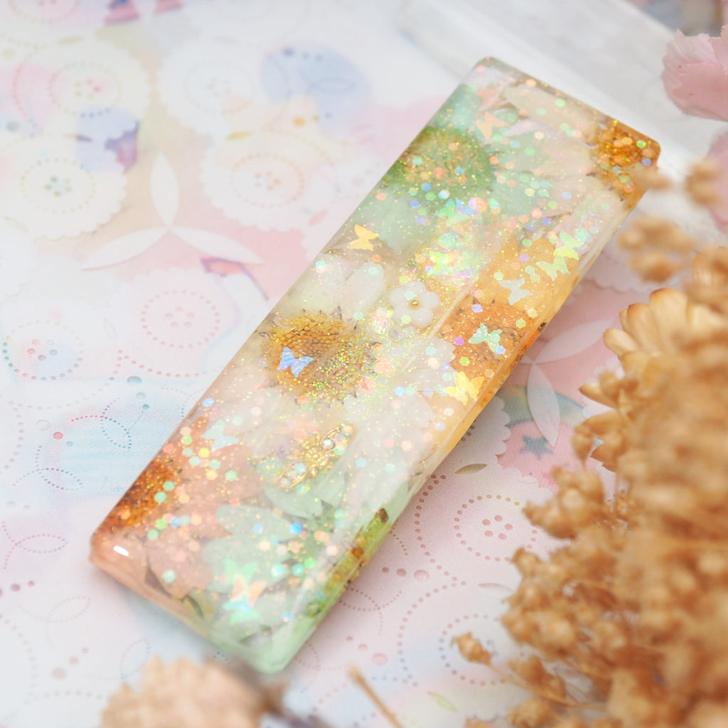 Minty Summer Floral Shaker Barette (Standard Rectangle)