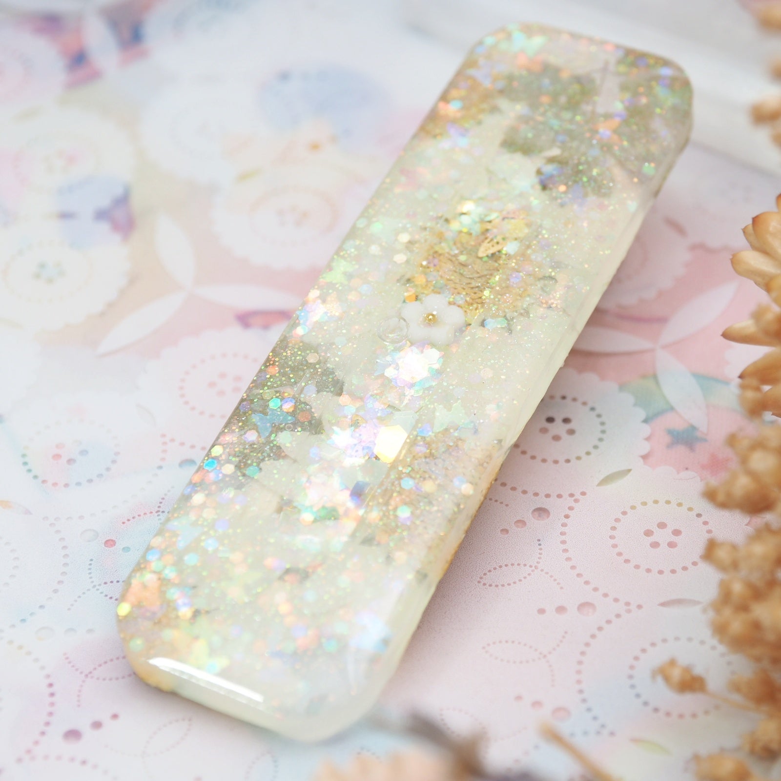 Summer Dreaming Floral Shaker Barette (Rounded Rectangle)
