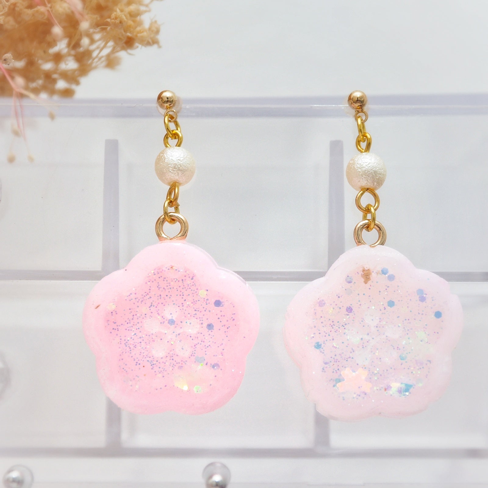 Pink Mini Sakura Drop Earstuds