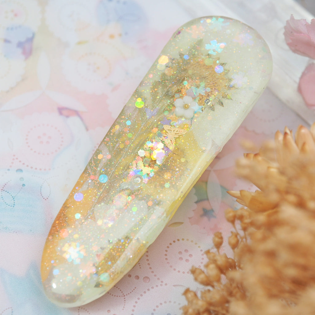 Summer Sunshine Floral Shaker Barette (Teardrop)