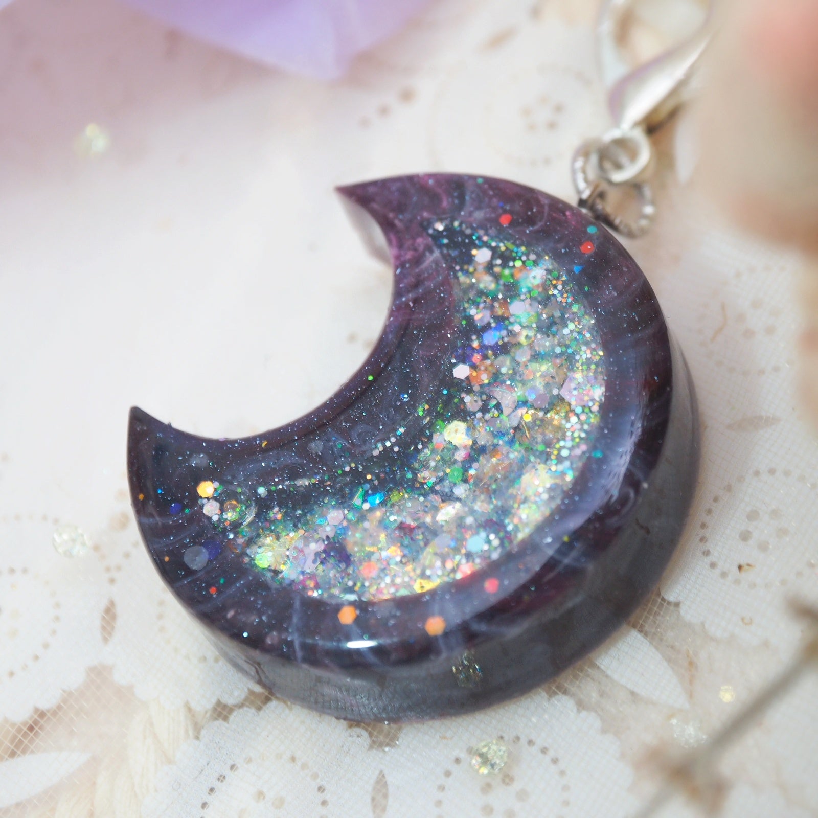 Baby Mars Charm with Lilac Organza Scrunchie