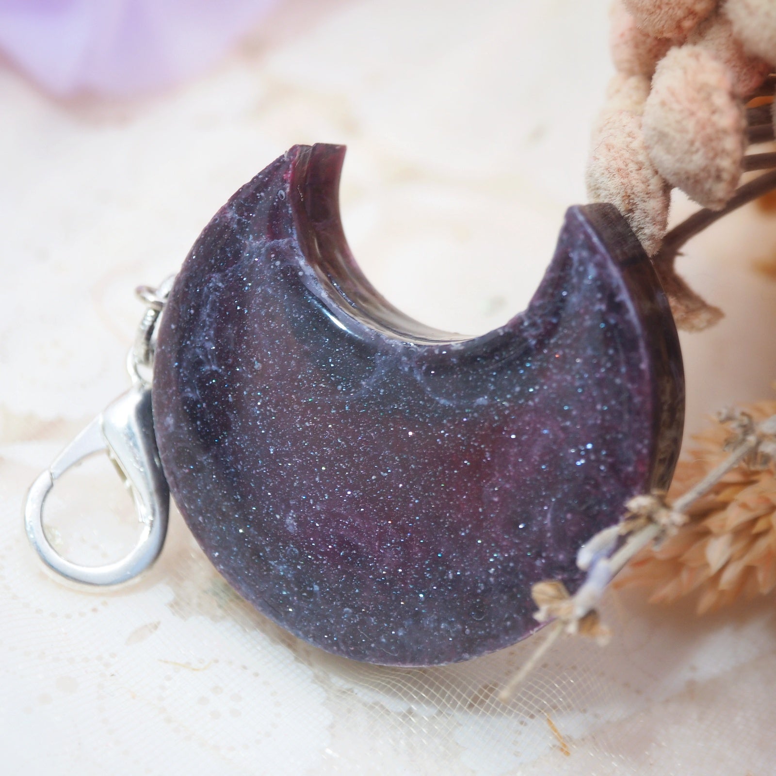 Baby Mars Charm with Lilac Organza Scrunchie